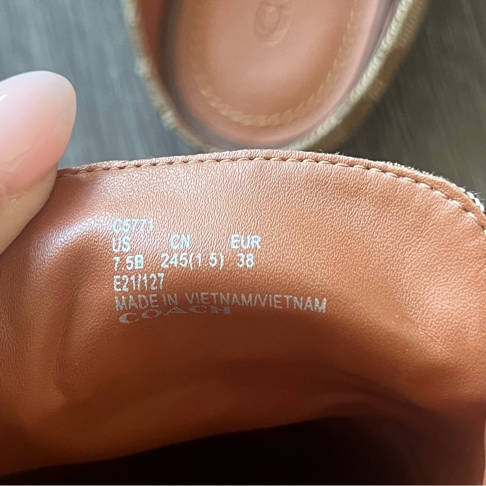 COACH Sienna Signature Logo Print Slide Mule Women's Size 7.5 Shoe Khaki Saddle - Picture 9 of 9